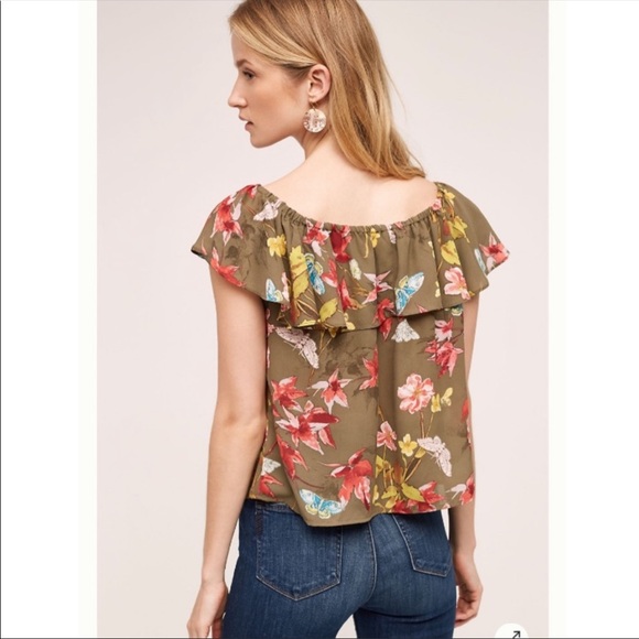 Anthropologie Maeve Vallita Off The Shoulder Floral Top Size S - Picture 5 of 13